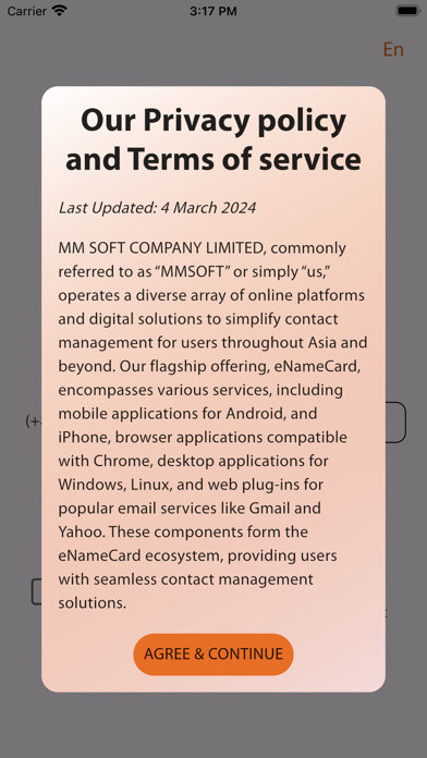 Ảnh chụp màn hình của eNameCard